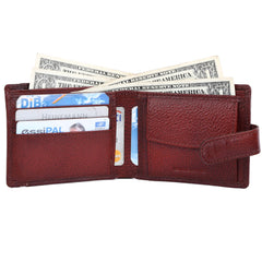Hammonds Flycatcher Leather Wallet & Keychain Combo - Premium Gift for Men, 5 Card Slots, Brown