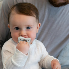 Dr. Brown's HappyPaci 100% Silicone Baby Pacifier, Contoured One-Piece Design, Black, Cool Gray, White, 0-6m, BPA-Free, 3 Pack