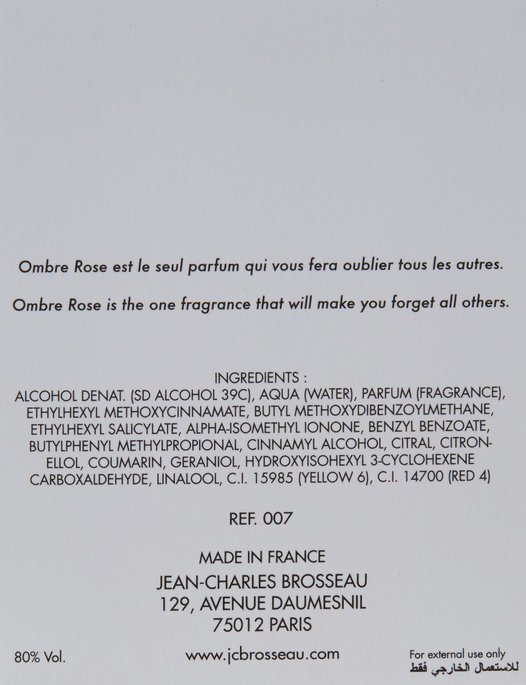 Jean Charles Brosseau Ombre Rose for Women, 100 ml - EDT Spray