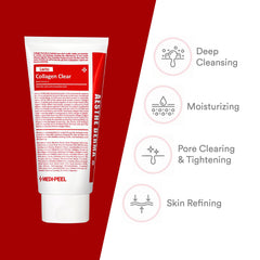 Medi-peel] Aesthe Derma Lacto Collagen Clear 300ml | Korean Facial Cleansing Foam | K-Beauty Skincare | Collagen Cleanser | Deep Cleansing | Pore Tightening | Micro Bubble
