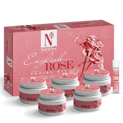 NUTRIGLOW Natural's English Rose Facial Kit for Women with Rose Extracts, Best for Reverse Aging, Hyper pigmentation Treatment & Dark Spots Removal, All Skin Types (8.8 Oz + 0.3 Fl Oz)