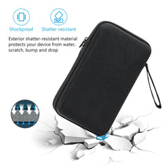 ProCase Hard Travel Tech Organizer Case Bag for Electronics Accessories Charger Cord Portable External Hard Drive USB Cables Power Bank SD Memory Cards Earphone Flash Drive -Black