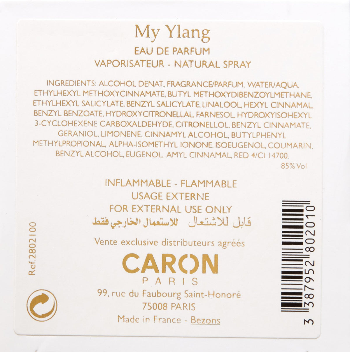 Caron My Ylang Eau de Parfum Spray for Women 100 ml