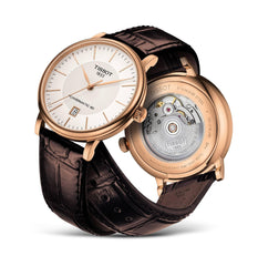 Tissot mens Carson Auto Stainless Steel Dress Watch Brown T1224073603300 - Brown