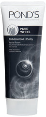 Pond's Pure White Pollution Out Facial Foam with Activated Carbon Charcoal- 3.52 Oz / 100 g