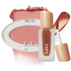 Laka Blush and Lip Duo Love Silk Blush #705 Angel & Fruity Glam Tint #108 Salty