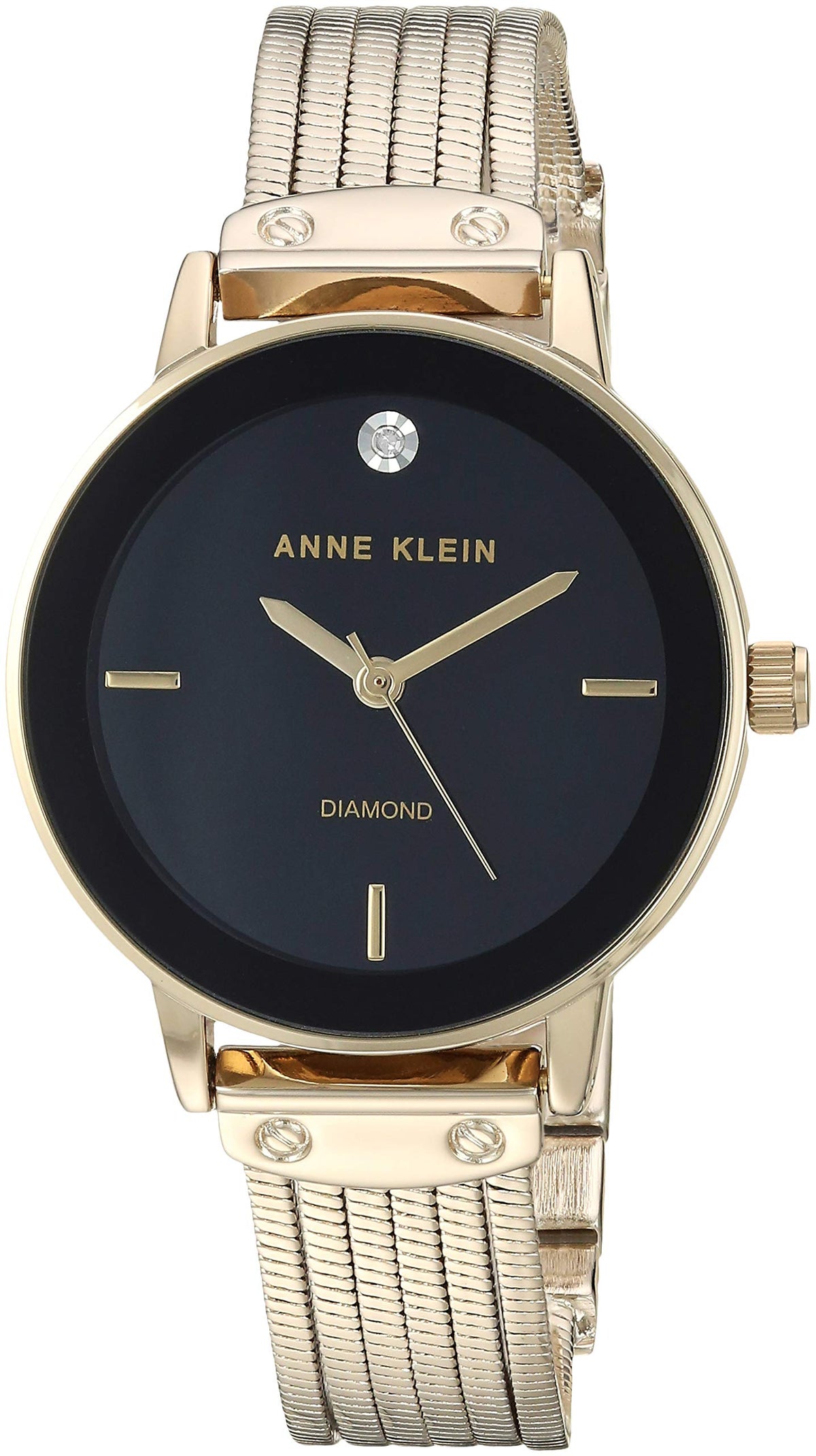 Anne Klein Women's AK/3220 Diamond-Accented Chain Bracelet Watch
