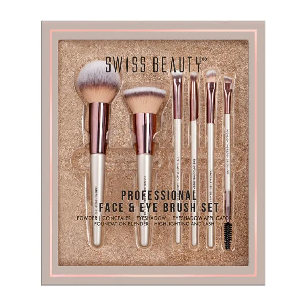 SWISSBEAUTY Professional Face & Eye Brush Set.