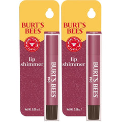 Burt's Bees Shimmer Lip Tint, Tinted Lip Balm Stick, Moisturizing for All Day Hydration with Natural Glowy Pigmented Finish & Buildable Color, Fig, 1 Tube, 0.09 oz. (Pack of 2)