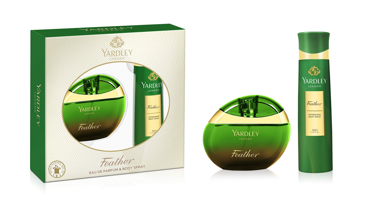 Yardley London Feather Perfumed Gift Set For Sophisticated Women - Eau De Parfum 100 ml + Body Spray 150 ml