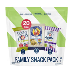 SkinnyPop Family SnackPack Original, Pirate's Booty and SkinnyPop Kettle, Gluten Free, Non-GMO, Vegan Popcorn, Healthy Snacks, 0.5oz Indivudlaly Sized Bags, (20 Count)