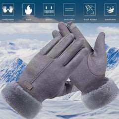 Winter Gloves for Women, Warm Touchscreen Glove Windproof Elastic Texting Gloves, Soft Lining Gloves for Ladies Sports Driving- Grey