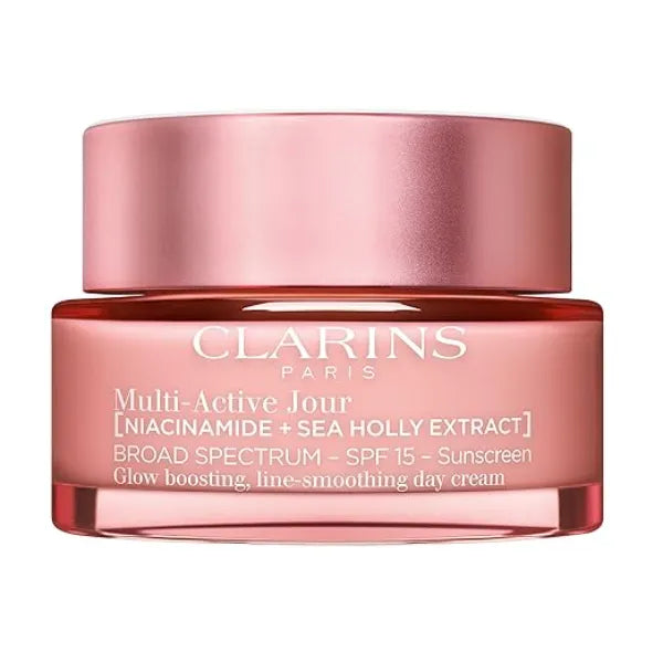 Clarins NEW Multi Active Day Cream SPF 15 with Niacinamide Smooth Fine Lines Visibly Tighten Pores Even Tone and Texture Boost Glow Strengthen Moisture Barrier All Skin Types 1.7