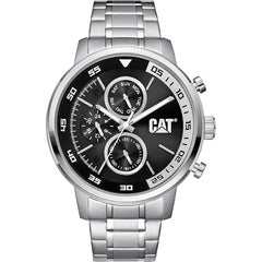 Caterpillar CAT 'Sail' Men Watch, 46mm case, Black face, Stainless Steel case, Stainless Steel Strap, Black dial (AK.149.11.122)