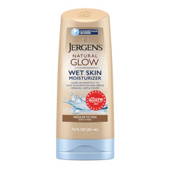 Jergens Natural Glow In-shower Moisturizer, Medium to Tan Skin Tone, 7.5 Ounce Wet Skin Lotion, Locks in Hydration with Gradual, Flawless Color