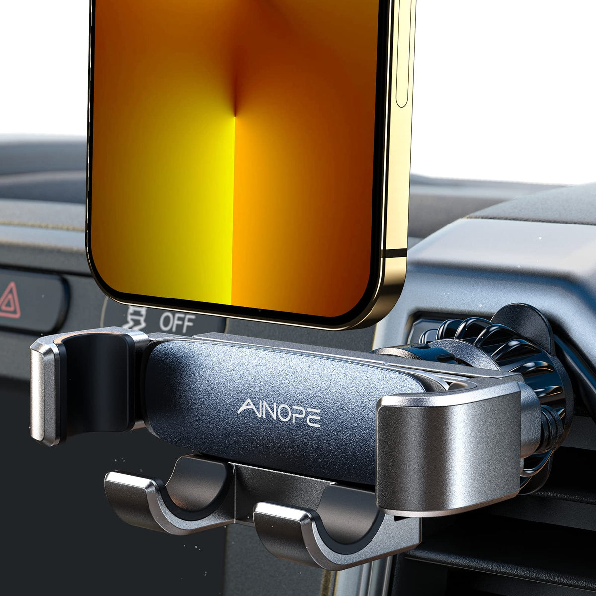 AINOPE Gravity Car Phone Holder 2024 Upgrade Mobile Holder for Car Vent Auto Lock Hands Free Car Phone Holder fits for All 4-7 IN Phone Samsung Galaxy iPhone 16 Pro Max Plus 15 14 13