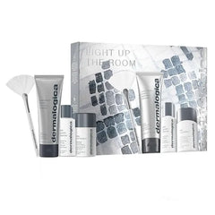 Dermalogica Light Up the Room Facial Cleansing Skin Care Set, Includes Face Exfoliants, Cleanser, Mask, and Fan Brush