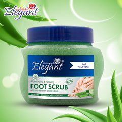 Elegant Exfoliating Aloe Vera FOOT SCRUB – 500g – Cleansing, Rejuvenating & Nourishing – Natural Scrub Helps Remove Away Callouses & Dead Skin Cells | Promotes Healthy Feet Skin Growth (17.64 oz)