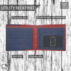 AL FASCINO Stylish RFID Protected Genuine Leather Wallet Mens