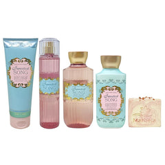 Bath & Body Works Sweetest Song Deluxe Gift Set - Body Cream, Fragrance Mist, Body Wash and Body Lotion - with a Himalayan Salts Springs Bar Soap