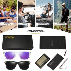 KANASTAL Polarized Sunglasses Men, Fashion Square Sun Glasses Women, Classic Shades for Womens, Driving Fishing Outdoor 100% UV400 Protection
