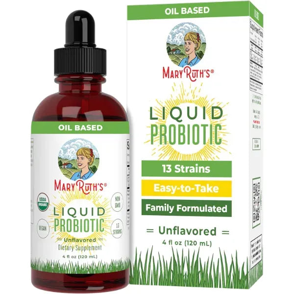 MARYRUTH'S Organic Liquid Probiotic, Digestive & Gut Health, 40 Servings | 2 Billion CFU, 13 Probiotic Strains, Gut Health & Digestive Support, Gas & Bloating Support, Vegan