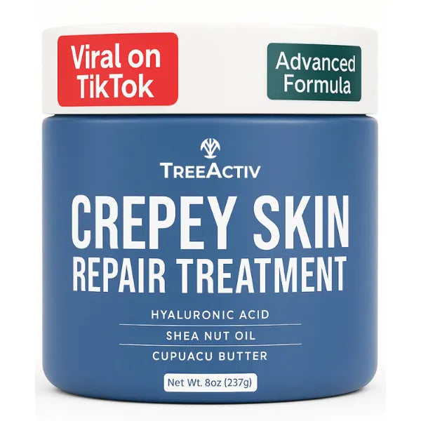 TreeActiv Crepey Skin Repair Cream Original Formula, 8 fl oz, Firming Cream For Face & Neck, Skin Firming Lotion with Hyaluronic Acid, Crepey to Address Dry Crepe