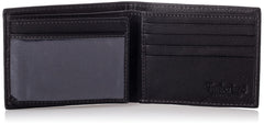 Timberland Men's Wellington RFID Leather Bifold Wallet Trifold Wallet - Black