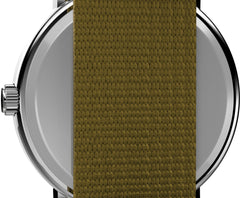 Timex Weekender Unisex Quartz Watch with Analogue Display and Nylon Strap - Olive/White