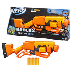 Nerf Roblox Adopt Me!: Bees! Lever Action Blaster Toy, 8 Nerf Darts, Code To Unlock In-Game Virtual Item - Outdoor kids toy for boys & girls, gift toy for kids Ages 8+