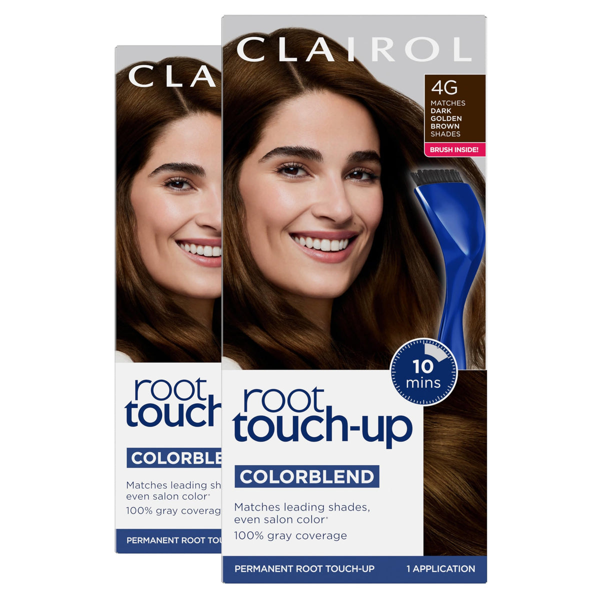 Clairol Nice 'n Easy Root Touch-Up 4G Kit (Pack of 2), Matches Dark Golden Brown Shades of Hair Coloring, Superior Grey Coverage (PACKAGING MAY VARY)