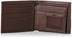 TITAN Men's Bifold Leather Wallet, Brown