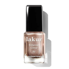 LONDONTOWN lakur Nail Polish Chip Resistant, Non Toxic, Conditions & Hydrates Nails Glittery Metallic Nude Shimmer, Sugarcane, .40 fl oz