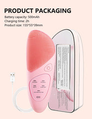 Excefore Silicone Face Brushes for Cleansing and Gentle Exfoliating, Waterproof Rechargeable Electric Facial Cleansing Brush, Sonic Facial Scrubber Exfoliator Brush