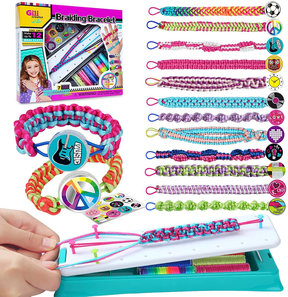 LIENJAER Friendship Bracelet Making Kit for Girls, DIY Craft Kits Toys for 8-10 Years Old Jewelry Maker Kids. Favored Birthday Christmas Gifts for Ages 6-12yr. Party Supply and Travel Activities