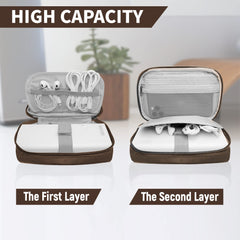 NALACAL Travel Cable Organizer Bag Pouch - Waterproof Portable All-in-One Electronic Accessories Carry Case for Cables Chargers Phones Hard Drives SD Cards