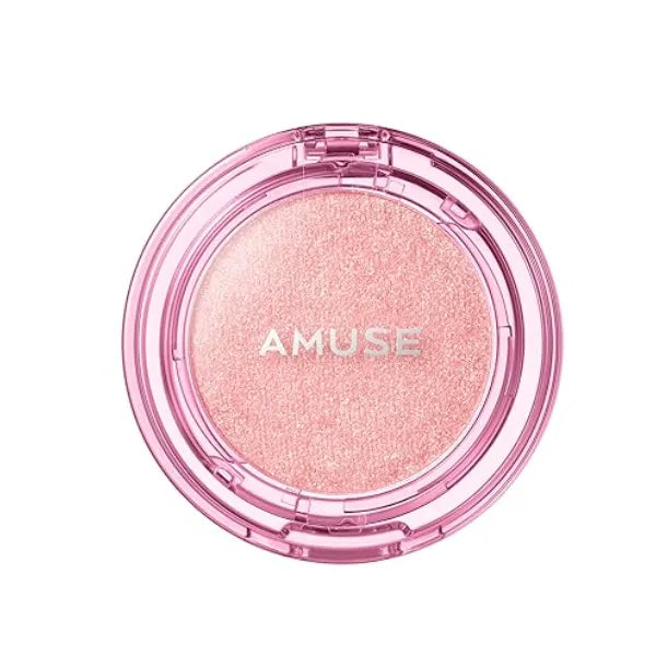 Amuse SEOUL Pink Diamond Face Highlighter, Luminous Jelly Powder Highlighter, Glitter Pearl Shimmer Makeup, Smooth Baked Powder, Rose Gold Glow, Korean Beauty