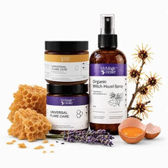 MyMagicHealer Mom & Baby Postpartum Skin Care Routine Diaper Rash, Nipple Chafing, Postpartum Dry Skin Irritation Essential Oil Free 4 oz + Universal Flare Care 2 oz + Witch Hazel Spray