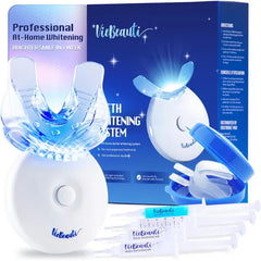 VieBeauti LED Teeth Whitening Kit – 35% Carbamide Peroxide, Sensitive-Safe, Fast Whitening with Cool Mint Gel