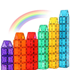 Gemmicc Magnetic Tiles, Magnet Toys Building Blocks for Kids, STEM Approved Educational Toys,Magnet Puzzles Stacking Blocks for Boys Girls,72 PCS Advanced Set