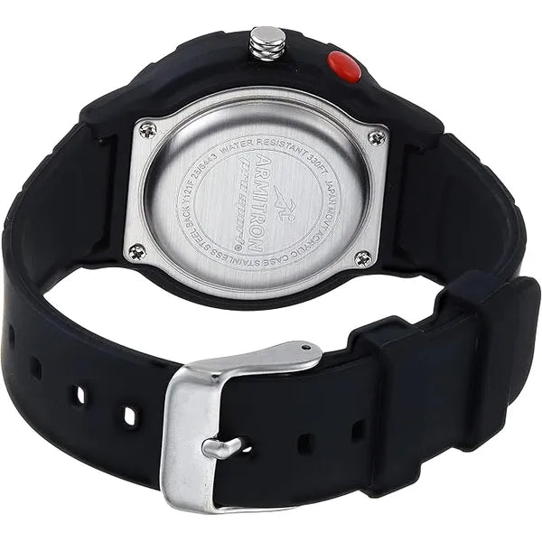 Armitron Sport Unisex Silicone Strap Watch - Black