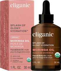 Cliganic Organic Moringa Oil, 100% Pure - For Face & Hair | Natural Cold Pressed (Packaging May Vary)