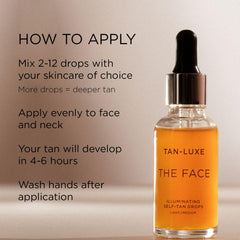 TAN-LUXE Tan Luxe THE FACE Self Tan Drops, Light/Medium (10 ml) Add Tanning Drops to Skin Care for Custom Face Tan, Cruelty Free & Vegan