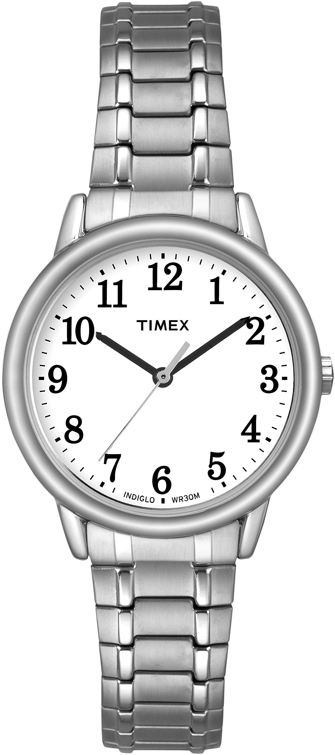 Timex Easy Reader 30 mm Womens White Dial Silver-Tone Stainless Steel Strap Watch Tw2P78500