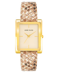 Anne Klein Women's Leather Strap Watch, Gold