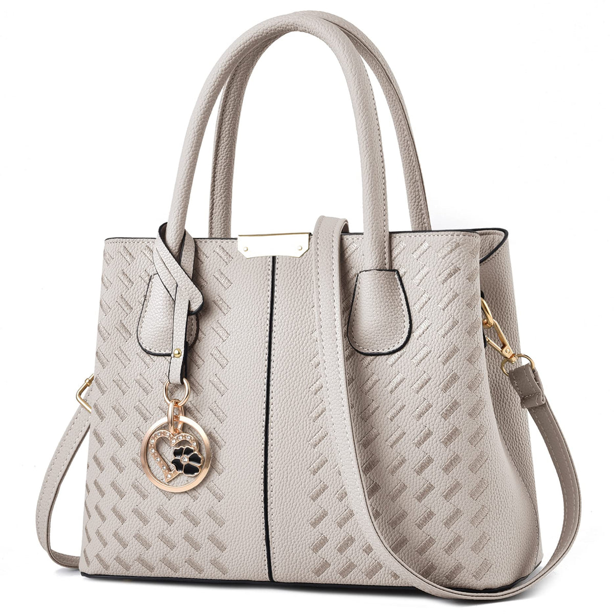 COCIFER Purses and Handbags for Women Shoulder Tote Bags Top Handle Satchel - Light Gray
