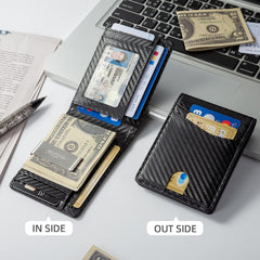 Anheyu Wallet for Men,Mens Minimalist Wallet 1-12 Cards Big Cash Slot,Pop Up Case, Credit Card Slot - Slim Aluminum Wallet with RFID Blocking, Leather Wallet Front Pocket with ID Window