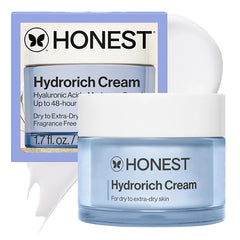 Honest Beauty Hydrorich Cream with Hyaluronic Acid + Mushroom Complex, Clinically Tested for Dry Skin, Dermatologist Tested, Hypoallergenic, Vegan, EWG Verified