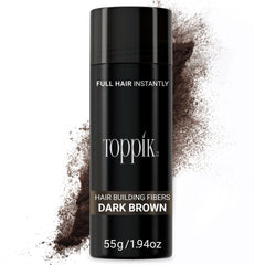 Toppik Hair Building Fibers with Premium Keratin Fibers Conceals Hair Thinning and Hair Loss for Fuller Looking Hair that Gives Completely Natural Look For Men and Women Dark Brown, 55 Grams