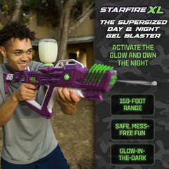 Gel Blaster Starfire XL - Glow-in-The-Dark Supersized Toy Gel Blasters with Water Based Beads - Semi, Full-Auto, Triple Burst Modes & Adjustable FPS - Outdoor Games & Toys - Ages 14+